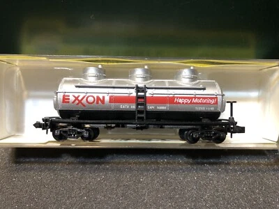 Model Power N Scale Exxon 3 Dome Tanker #3411 Freight Car New in Case - Image 1 of 2