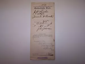 1899 QUIT CLAIM DEED , MISSOURI, ST. FRANCOIS CO. - Picture 1 of 7