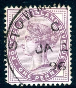 1896 GB Suffolk Stowmarket skeleton postmark on piece - Picture 1 of 1