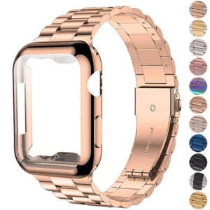 Case+Metal Stainless Steel Strap For Apple Watch Ultra2 9-1 SE Cover 41/45/49mm - Bild 1 von 19