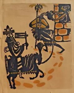 Impresión Litográfica Isiu Scharf Vintage Firmada 45x37cm - Imagen 1 de 4