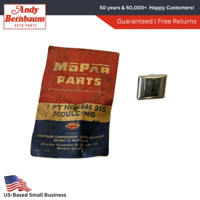 1955 Dodge Lancer Front Left Pillar Face Chrome Molding 1646915 NOS. - Image 1 of 4