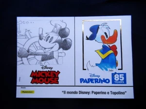 2020 Italy 85th DISNEY folder card stamps cover FDC Mickey Mouse & Donald Duck - Picture 1 of 8