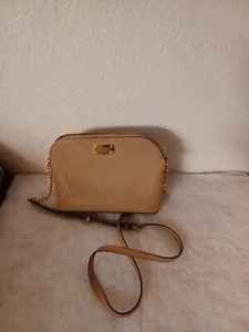 Vtg Michael Kors EST. 1981 Shoulder Hand Bag Beige Dome Leather - Picture 1 of 7