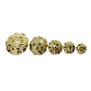 Brass 14K Solid Nugget Cookie Earring Earrings Bling Stud Type Fashion Jewelry - Picture 1 of 14