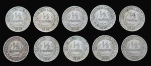 (10) 1936 LEBANON 1/2 PIASTRES FRENCH PROTECTORATE COIN LOT PARIS MINT - Picture 1 of 2