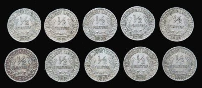 (10) 1936 LEBANON 1/2 PIASTRES FRENCH PROTECTORATE COIN LOT PARIS MINT - Image 1 of 2