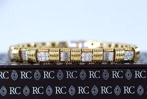 Roberto Coin 18k Yellow White Gold Appassionata Pave Set Diamond Bracelet 7" - Picture 1 of 12