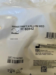"10" ResMed Mirage Swift II Nasal Pillows - Clear, 60542 Med. Lot of 10 Pillows - Picture 1 of 6