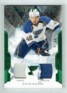 11-12 UD Upper Deck Artifacts  David Backes  /65  Patch--Jersey