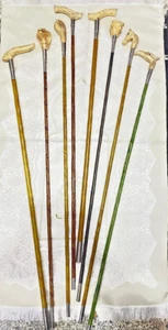 Cane with Decorative Golden Top – Unbreakable Faux Ivory – Lot of 10 - Picture 1 of 11