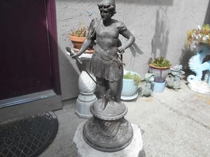 circa 1800s French Fine Spelter Statue 18" Roman Soldier Warrior Sculpture - Picture 1 of 11