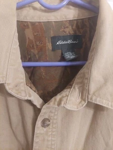 Eddie Bauer Shacket Men's XXL Tall Hunting Work Canvas Camo Lined Gorpcore Hike - Picture 1 of 16