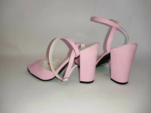 Handmade leder 100% sandalen rosa heels 11cm new Bolingier POLAND size 42-47 - Bild 1 von 4