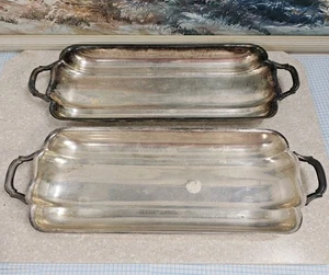 (2) Vintage Antik Epca Bristol Silber 100 Deko Serviertablett - Bild 1 von 6