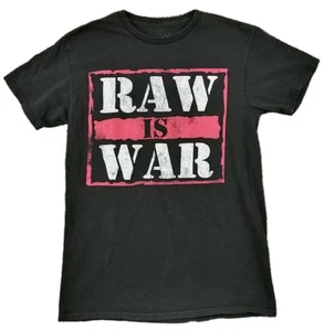 Raw is War WWE WWF Wrestling Attitude Era 25 Years Match T Shirt S Black Cotton - Picture 1 of 9