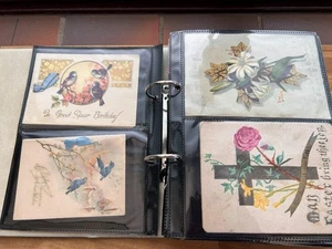 ALBUM MIT 93 ANTIKEN UND VINTAGE GRUSSKARTEN GUTE SAMMLUNG - Bild 1 von 13