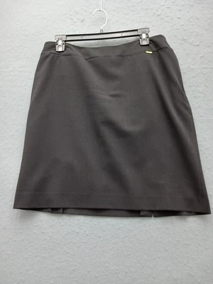 Tahari Arthur S Levine Women 10P Skirt Gray Solid Pull On Lined Work Office - Image 1 of 4