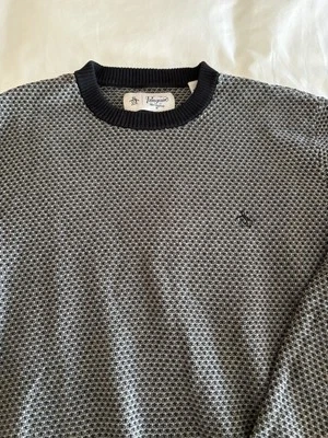 Original Penguin Men's, Crewneck Wool Blend  Black/grey Sweater, Size Medium - Imagem 1 de 4