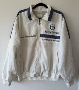 Chaqueta blanca vintage años 90 Sergio Tacchini Bomber Voglia Di Vincere - Grande - Imagen 1 de 5