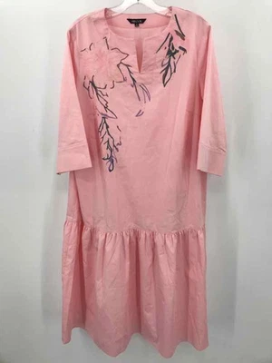 Vestido midi de manga larga Misook rosa talla mediana usado Foto 1 de 3