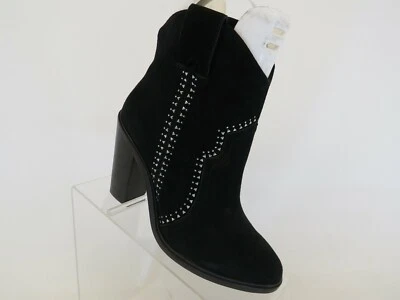 EUC Joie Black Suede Studded Pull One High Heel Ankle Boots Booties Size 36 EUR - Image 1 of 4