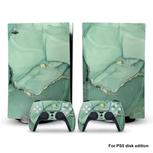 Hochwertiger grüner Marmor PS5 Disk Skin Aufkleber aus Vinyl für Playstation 5 - Bild 1 von 1