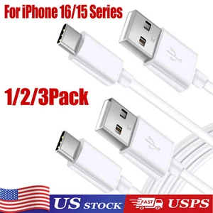 For iPhone16 Pro Max Plus USB-A Cable Fast Charger lot Type C Charging Data Cord - Picture 1 of 16