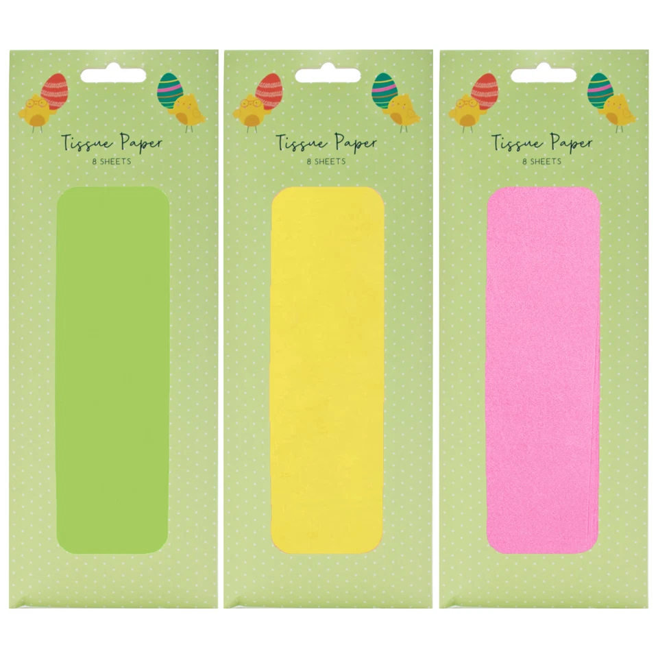 Tissue Paper Easter Themed 8 Sheets - Choose Colour  - Image 1 of 1
