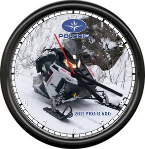Polaris Snow Machine 2011 PRO R 600 Snowmobile Racing Sign Dealer Wall Clock - Picture 1 of 1