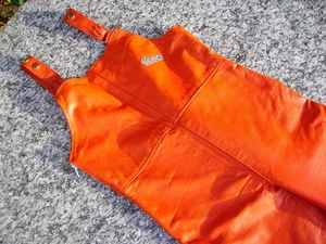 Vintage Lederhose GIUDICI, Latzlederhose in rot - Damen - Bild 1 von 10