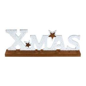 Weihnachtsdeko Schriftzug XMAS auf Holzplatte, Weihnachten - Bild 1 von 1