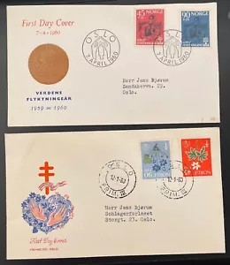 Norway stamps. First Day Covers. 1960. Flykningehjelpen + Sanitetsforeningen - Picture 1 of 1
