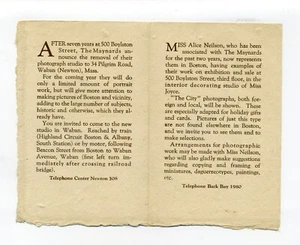 Waban, Newton MA vintage paper, Maynards studio, 34 Pilgrim Road, snarky message - Picture 1 of 4
