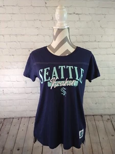 NWT women's SEATTLE KRAKEN navy blue crew neck t-shirt / sz LARGE - msrp $22.99 - Picture 1 of 10
