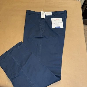 NWT NOS Izod Saltwater stretch Chino Pants Mens 32x29 Flat Straight Fit Blue. C2 - Bild 1 von 8