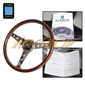 ITALY NARDI CLASSIC 360MM STEERING WHEEL MAHOGANY WOOD WITH POLISHED HOLES SPOKE - Foto 1 di 1