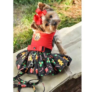 Dog Dress Gingerbread Man Doggie Design matching leash - Picture 1 of 6