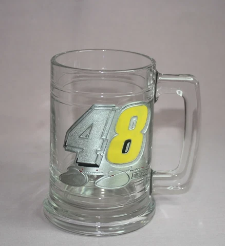 VTG. ADVERTISING NASCAR # 48 JIMMIE JOHNSON BEER  DRINKING MUG GLASS PEWTER LOGO Cover