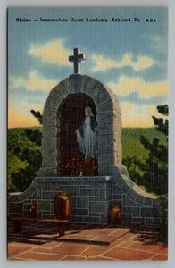 Postal Santuario Inmaculado Corazón Academia Ashland PA Lino sin publicar - Imagen 1 de 2