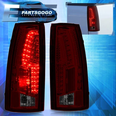 For 88-98 Chevy GMC C/K C10 Sierra LED Tail Lights Lamps Left+Right Red Smoked - Imagem 1 de 4