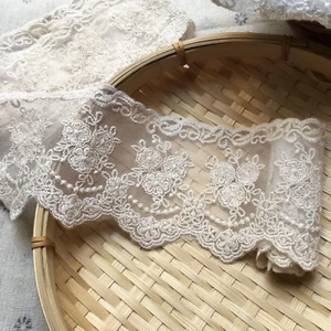 8CM Width Europe Crown Ribbon Wedding Applique Inelastic Embroidery Lace Trim,Cu - Picture 1 of 12