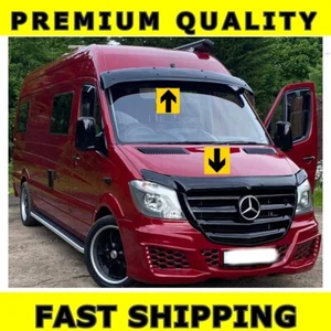 2IN1 MERCEDES BENZ SPRINTER 2014-18 SUNVISOR SUN VISOR & BONNET DEFLECTOR GUARD - Picture 1 of 5