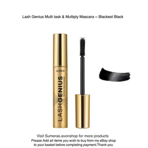 Avon Lash Genius Multitask & Multiply Mascara ~ BLACKEST BLACK 10ml ~ Free P&P - Picture 1 of 3