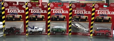 Tonka Lote de 5 Vehículos Diecast 1999 Camión de Bomberos, Police Ranger, Ford Pick Up Foto 1 de 4