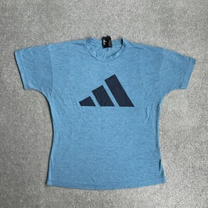 ADIDAS Damen T-Shirt Gr. M Regular Fit Classic Logo Retro Tee 25412 Blau - Bild 1 von 7