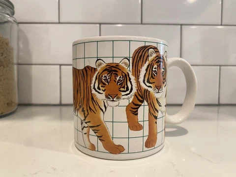 Vintage WWF Tiger Coffee Mug Rare Cover