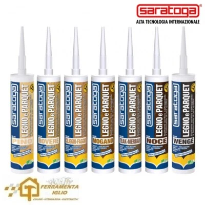 Silicone Sigillante Sigilla Stucca Acrilico per Legno e Parquet 310 ml SARATOGA