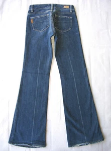 Pantalones de mezclilla Paige Robertson acampanados bajos para mujer talla 25 azules desgastados + elásticos L30,75 - Imagen 1 de 10