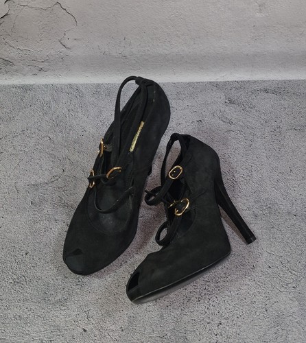 SAINT LAURENT (YSL) Decolte Dolce&Gabbana scamosciate tacco slingback 38 5 EU (7 5 US) cinturino italiano alla caviglia